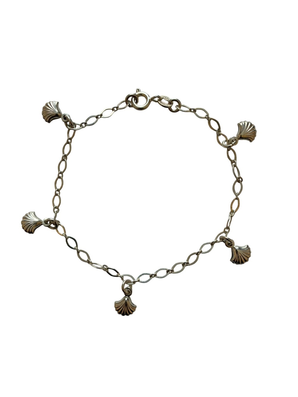 Silver Seashell Charm Bracelet
